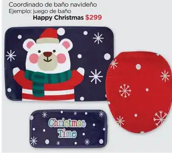 Chedraui Cordinado de baño navideño oferta