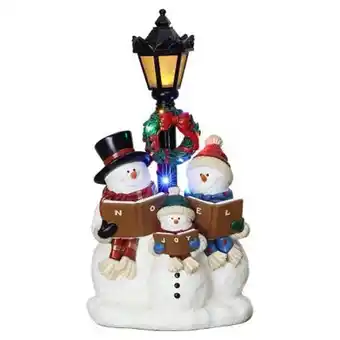 Muñecos de nieve en familia member's mark musical con farol de luz led