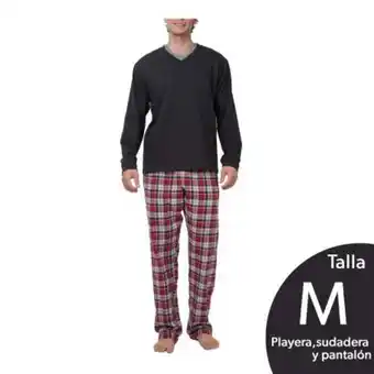 Sam's Club Pijama para caballero perry ellis talla m negro 3 pzas oferta