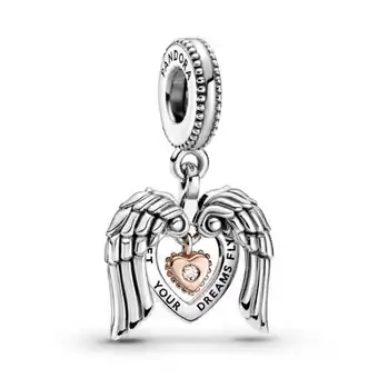 Pandora Charm del club pandora 2021 colgante alas de ángel y corazón recubrimiento en oro rosa de 14k oferta