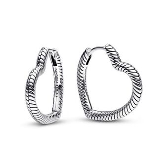 Pandora Aretes de aro con charm de corazón pandora moments pandora plata esterlina oferta