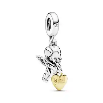 Pandora Charm colgante cupido y tú recubrimiento en oro de 14k y plata oferta