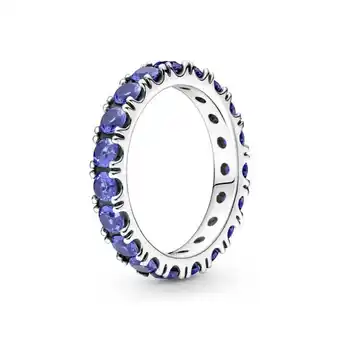 Pandora Anillo en plata de ley eternity brillante azul oferta