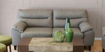 Muebles Dico Sofá de piel bolton gris oferta