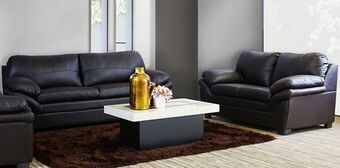 Muebles Dico Sala de piel cordoba dark brown oferta