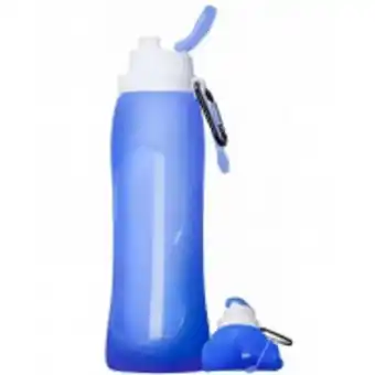 Fandeal Botella de agua plegable silicona azul 500ml oferta