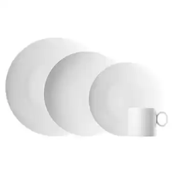 Vajilla redonda porcelana loft weiss 16 piezas