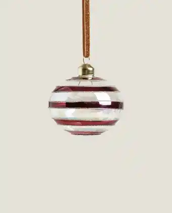 ZARA HOME Bola de navidad líneas granates oferta