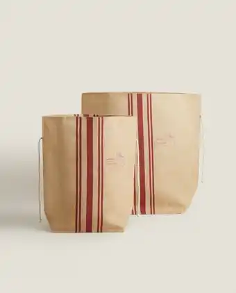 ZARA HOME Saco yute rayas oferta