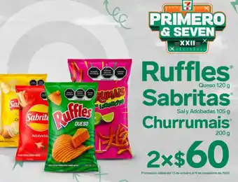Ruffles 120g Sabritas 105g Churrumais 200g