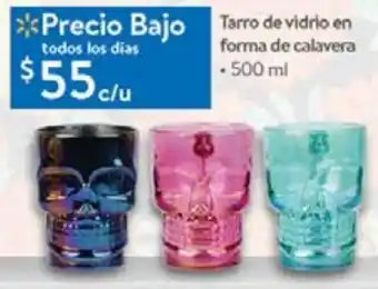 Walmart Tarro de Vidrio en Forma de Calavera 500ml oferta