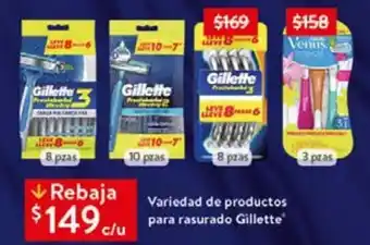 Walmart Variedad de Productos para Rasurado Gillette oferta