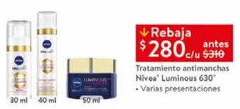 Walmart Tratamiento Antimanchas Nivea Luminous 630° oferta