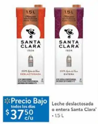 Walmart Leche Deslactosada o Entera Santa Clara 1,5L oferta