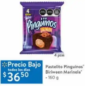 Walmart Pastelito Pinguínos Biriween Marinela 160g oferta