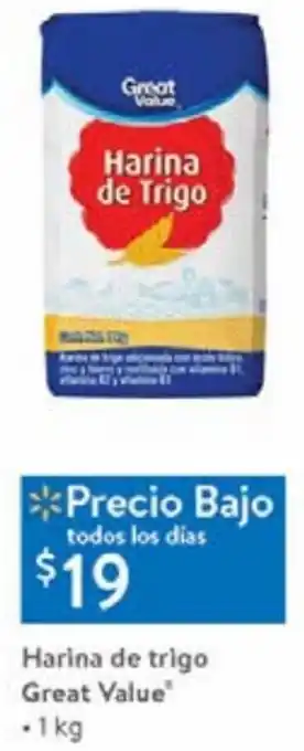 Walmart Harina de Trigo Great Value 1kg oferta
