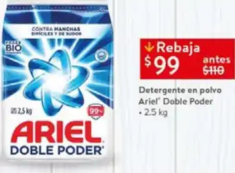 Walmart Detergente en Polvo Ariel Doble Poder 2,5kg oferta