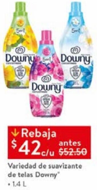 Walmart Variedad de Suavizante de Telas Downy 1,4L oferta