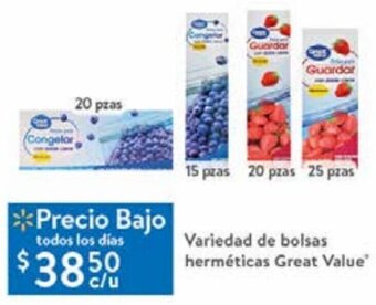 Walmart Variedad de Bolsas Herméticas Great Value oferta