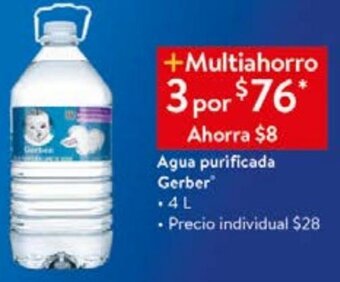 Walmart Agua Purificada Gerber 3x4L oferta