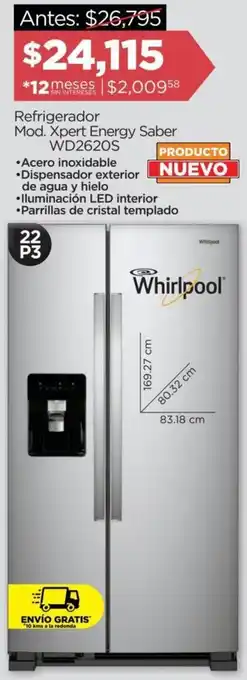 Whirlpool Refrigerador Xpert Energy Saber