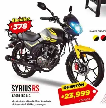 El Bodegón Syrius RS Sport 150CC oferta