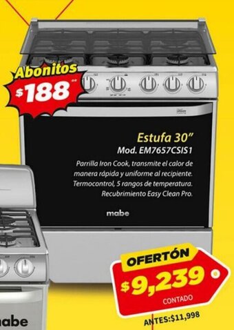El Bodegón Mabe Estufa 30" oferta