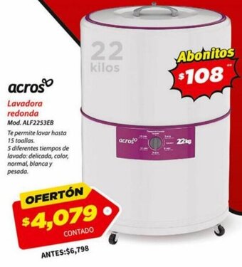 El Bodegón Acros Lavadora Redonda 22kg oferta