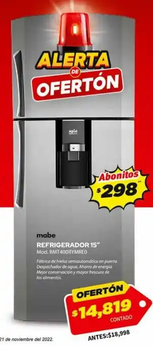 El Bodegón Mabe Refrigerador 15" oferta
