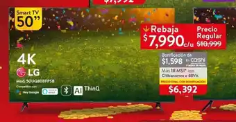 Walmart LG 4K Smart TV 50" oferta