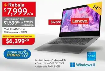 Walmart Lenovo Laptop Ideapad 3i 14" oferta