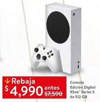 Walmart Consola Edición Digital Xbox Series S de 512GB oferta
