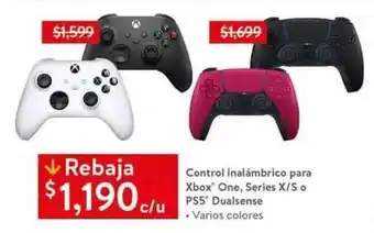 Walmart Control Inalámbrico para Xbox One Series X/S o PS5 Dualsense oferta