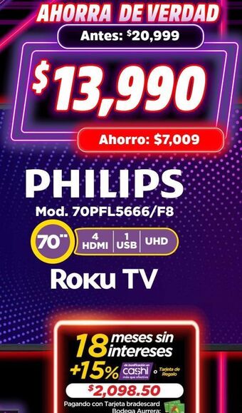 Bodega Aurrerá Smart tv philips oferta