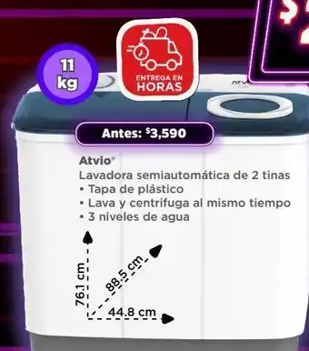 Bodega Aurrerá Lavadoras atvio 11kg oferta