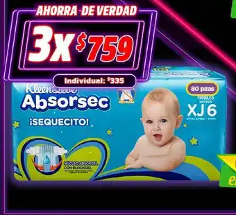 Pañales kleenbebé absorsec xj 6 80piezas x 3