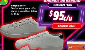 Bodega Aurrerá Simply basic tenis casual para niño, dama o caballero tallas 17 al 29 oferta