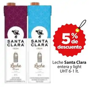 Santa Clara Leche Entera y Light UHT 6-1L