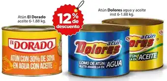 Zorro El Dorado Atún Aceite 6-,88kg, Dolores Atún Agua y Aceite Inst 6-1,88kg oferta