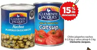Zorro Clemente Jacques Chiles Jalapeños Nachos 6-2,8kg y Salsa Catsup 6-3kg oferta