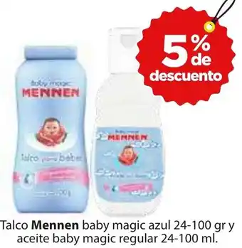 Mennen Talco Baby Magic Azul 24-100g y Aceite Baby Magic Regular 24-100ml