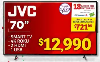 Soriana Híper JVC Smart TV 70" oferta