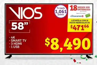 Soriana Híper VIOS Smart TV 58" oferta