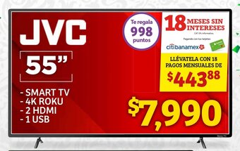 Soriana Híper JVC Smart TV 55" oferta