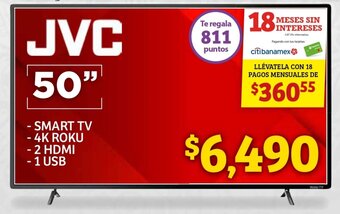 Soriana Híper JVC Smart TV 50" oferta