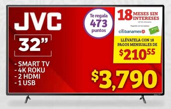 Soriana Híper JVC Smart TV 32" oferta