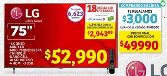 Soriana Híper LG 8K QNED Smart TV 75" oferta