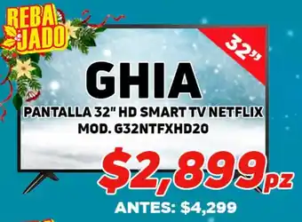 HEB Ghia Smart TV HD Netflex Pantalla 32" oferta