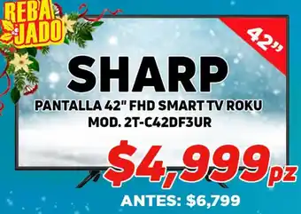 HEB Sharp Smart TV Roku Pantall 42" oferta