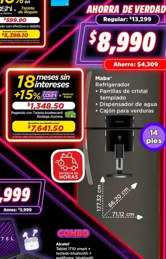 Bodega Aurrerá Mabe Refrigerador 15" oferta